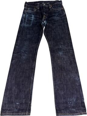 28 FULLCOUNT X BLUE IN GREEN Selvedge Denim straight Japanese Whiskered Vintage